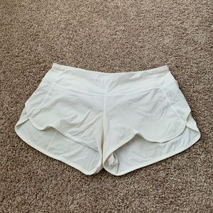 Lululemon White Running Shorts